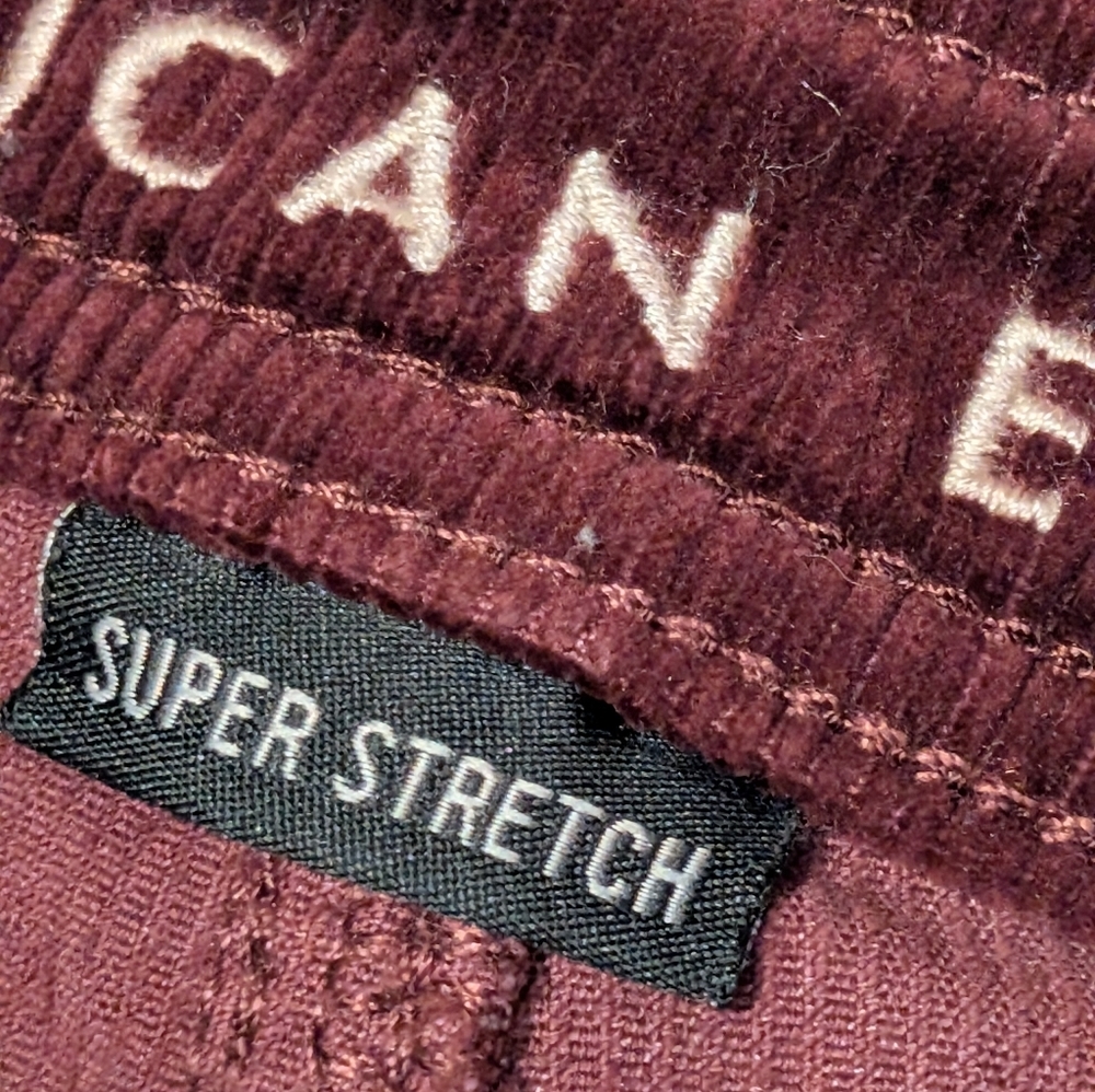 American Eagle SUPER STRETCH Hi-Rise Jeggings Skinny Corduroy Pants SZ 18 Long - Picture 8 of 13